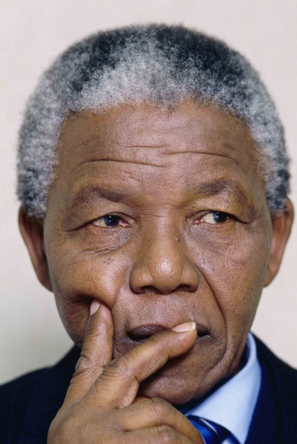 Nelson Mandela in Pensive Pose