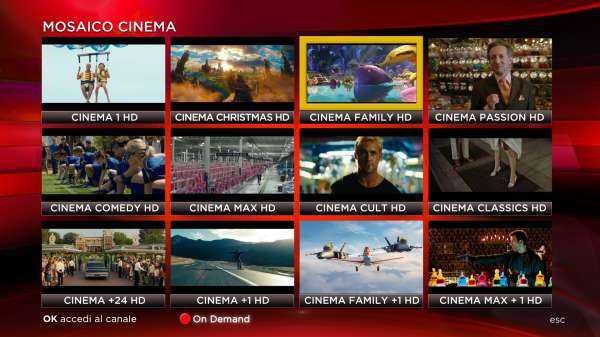 Sky Cinema HD: dal 1 Dicembre sul canale 300 nasce il "Mosaico Cinema" | Digitale terrestre: Dtti.it