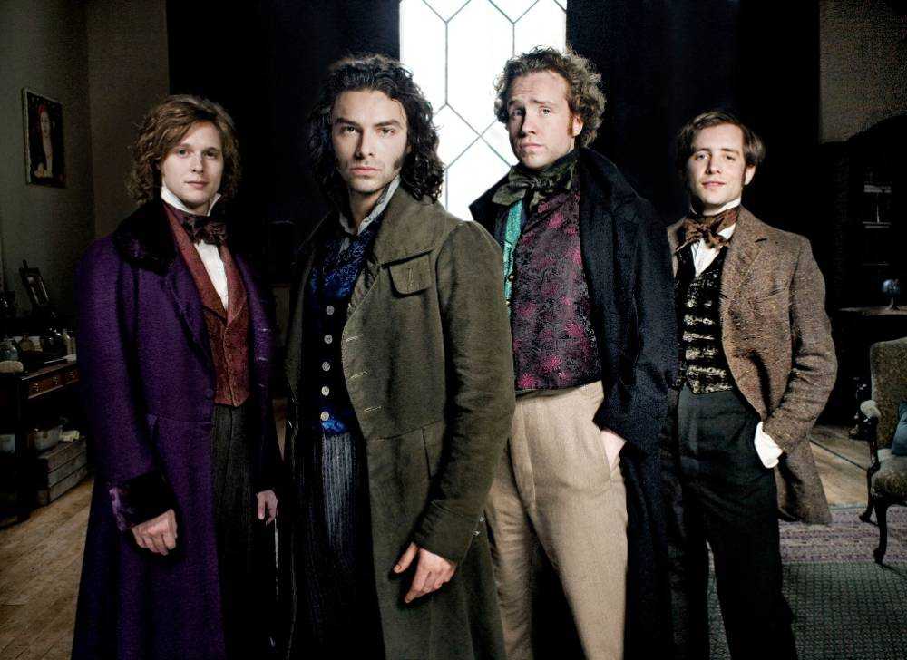 Picture shows: John Millas (SAMUEL BARNETT), Dante Gabriel Rossetti (AIDAN TURNER), William Holman Hunt (RAFE SPALL) & Fred Walters (SAM CRANE)
WARNING This image may only be used for publicity purposes in connection with the broadcast of the programme as licensed by BBC Worldwide Ltd & must carry the shown copyright legend. It may not be used for any commercial purpose without a licence from the BBC.    
© BBC 2009