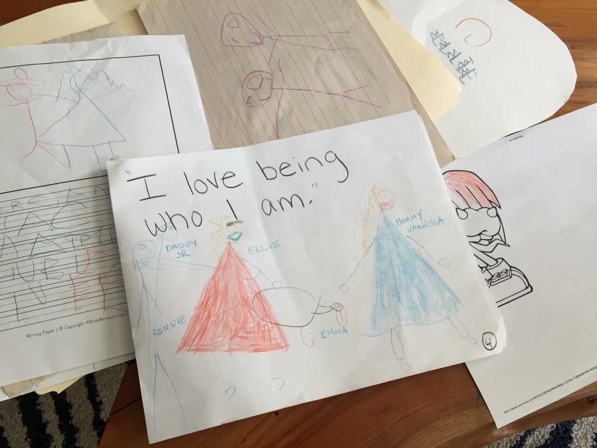 Transgender 5-year-old Ellie Fords portrait of herself and her family. (photo credit: National Geographic/Chris Wrobleski)