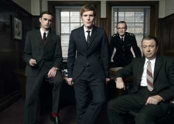 Mammoth Screen Ltd presents

ENDEAVOUR for ITV

Picture shows:  SHAUN EVANS as Endeavour, JACK LASKEY as DS Peter Jakes, ANTON LESSER as Ch Supt Bright and ROGER ALLAM as DI Fred Thursday

© ITV / Mammoth

For more info please contact Pat Smith at patrick.smith@itv.com or 02071573044