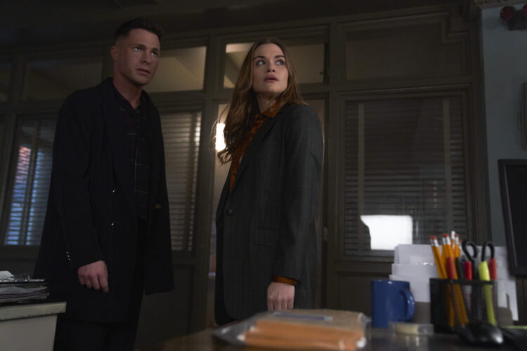 TEEN WOLF: THE MOVIE -- Colton Haynes as Jackson Whittemore and Holland Roden as Lydia Martin in TEEN WOLF: THE MOVIE streaming on Paramount+. Photo: Tyler Golden/MTV Entertainment ©2022 PARAMOUNT GLOBAL. All Rights Reserved.