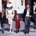 2GX8WJ8 The Prince and Princess of Wales, with young Prince William and Harry at the wedding of Duke Hussey's daughter in Bath, May 1989.

Photo.  Anwar Hussein